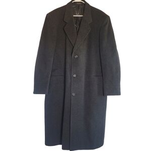 VTG 90'S Silver Cloud Wool Cashmere Dressy Warm Trench Over Coat Size 44L